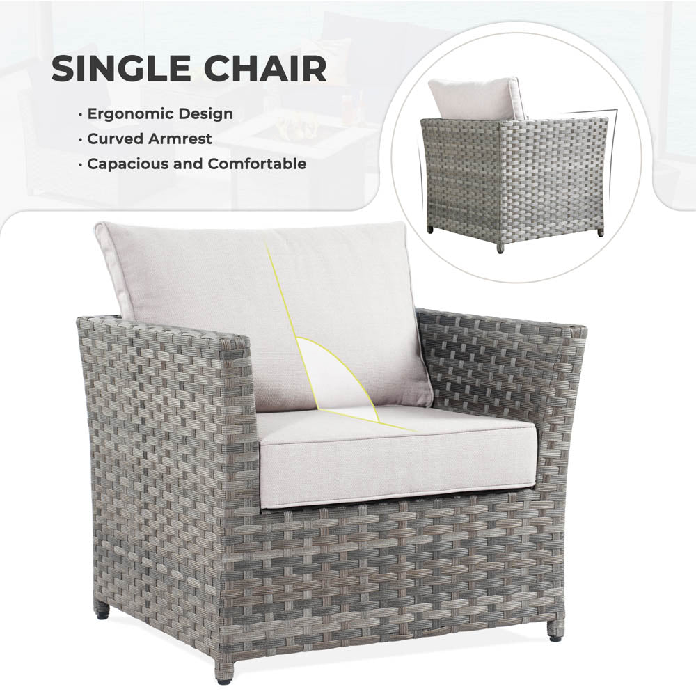 OVIOS New Rimaru Series Patio Furniture Set 13-Piece include 42"Rectangle Fire Pit Table Partially Assembled