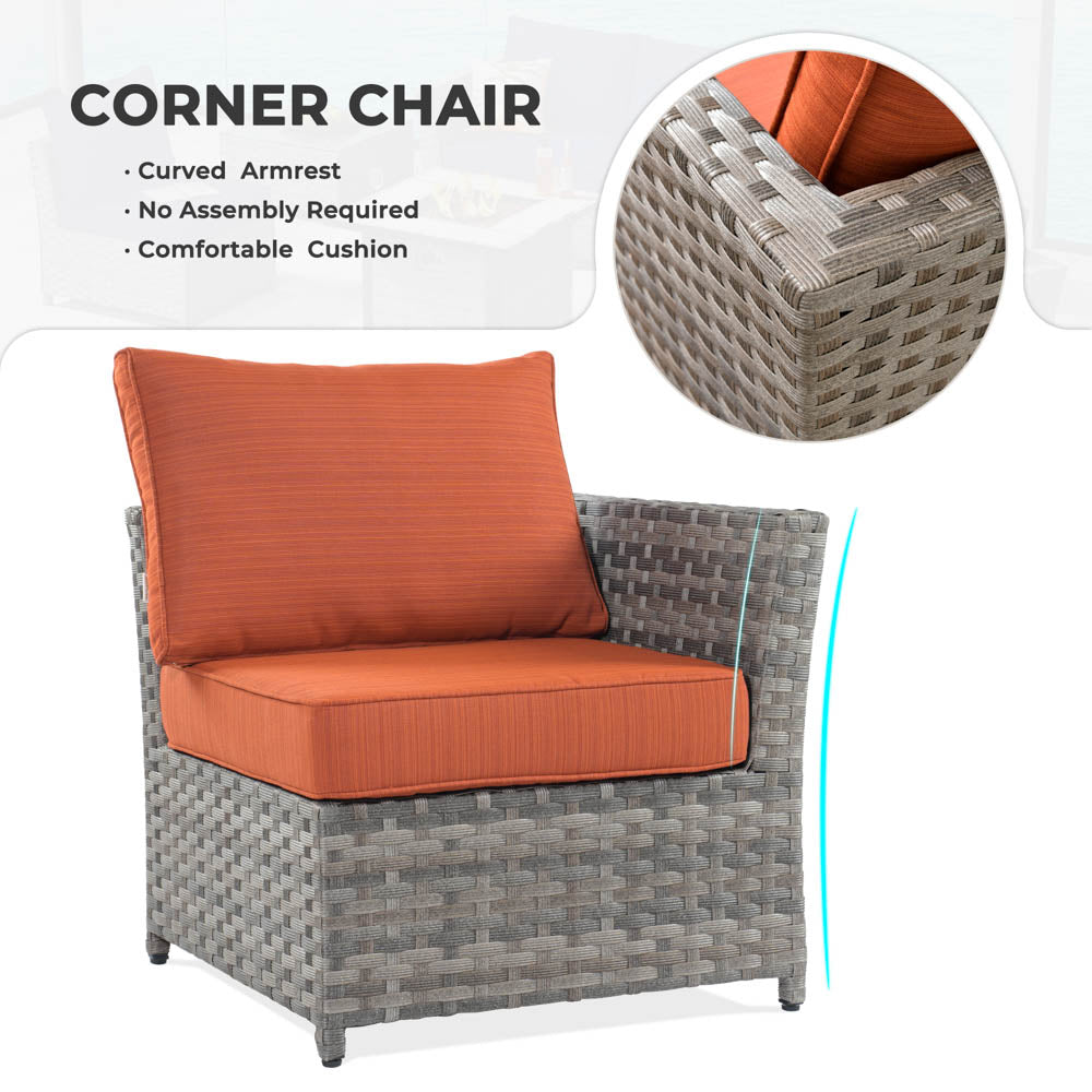 OVIOS New Rimaru Series Patio Furniture Set 13-Piece include Swivel Chairs Set Partially Assembled