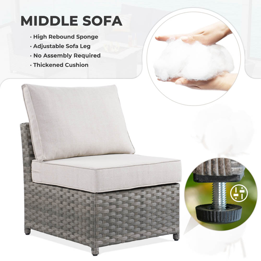 OVIOS New Rimaru Series Patio Furniture Set 7-Piece include Swivel Chairs Set Partially Assembled