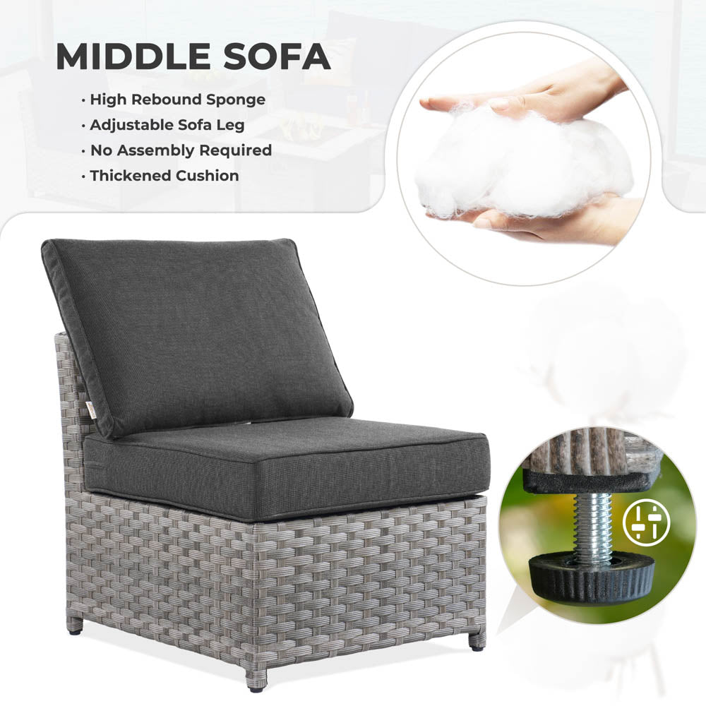 OVIOS New Rimaru Series Patio Furniture Set 13-Piece include Swivel Chairs Set Partially Assembled