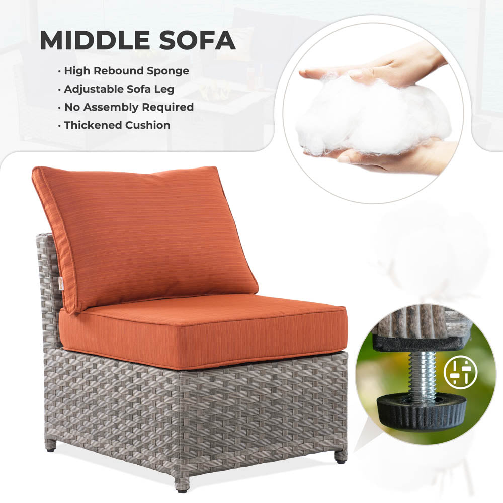 OVIOS New Rimaru Series Patio Furniture Set 7-Piece include Swivel Chairs Set Partially Assembled