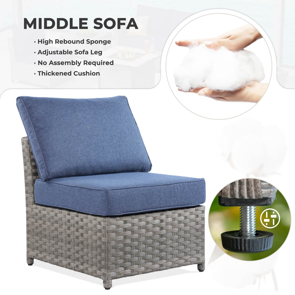 OVIOS New Rimaru Series Patio Furniture Set 7-Piece include Swivel Chairs Set Partially Assembled