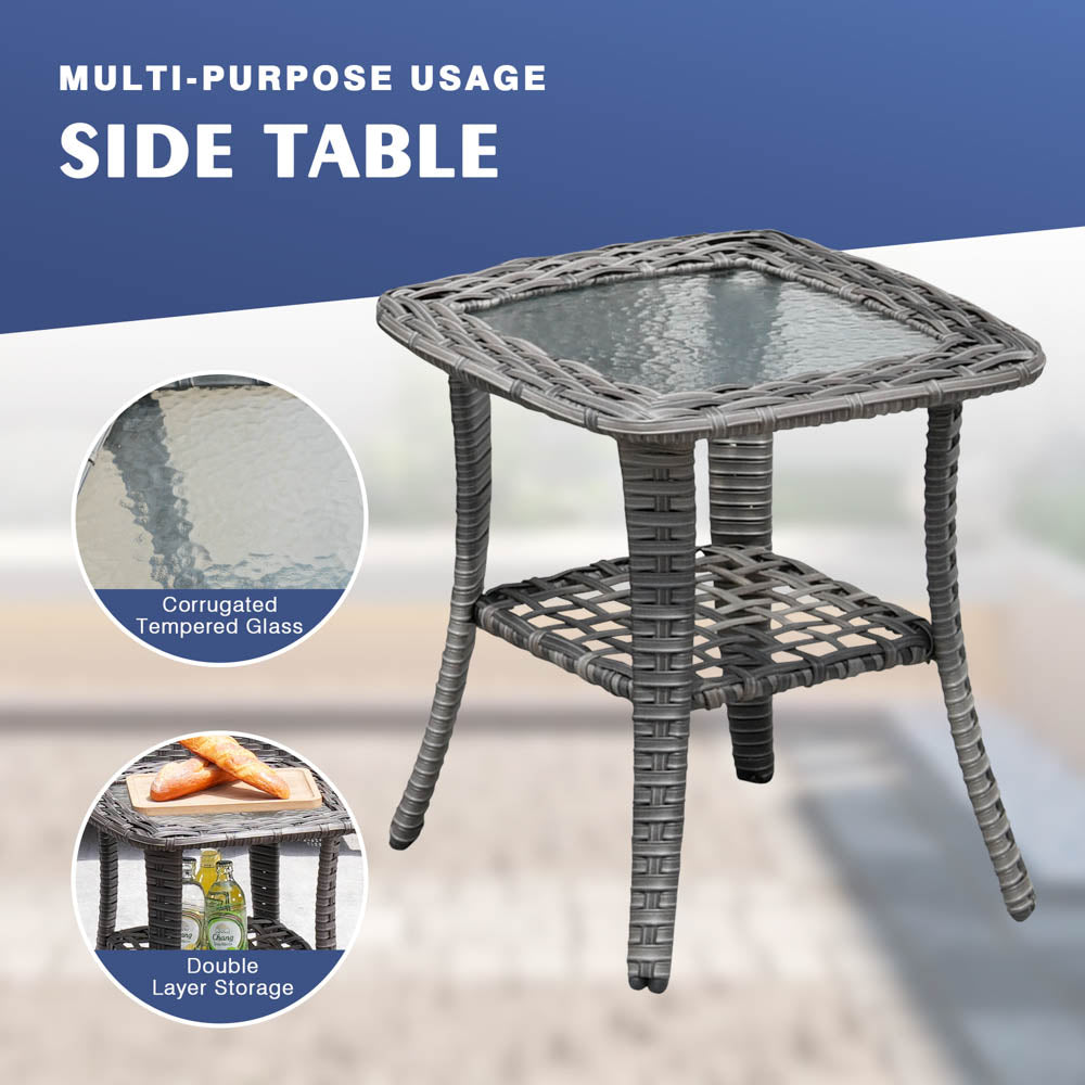 OVIOS Patio Kenard 6-Piece Conversation Set with 30'' Propane Fire Pit Table and Rocking Chairs