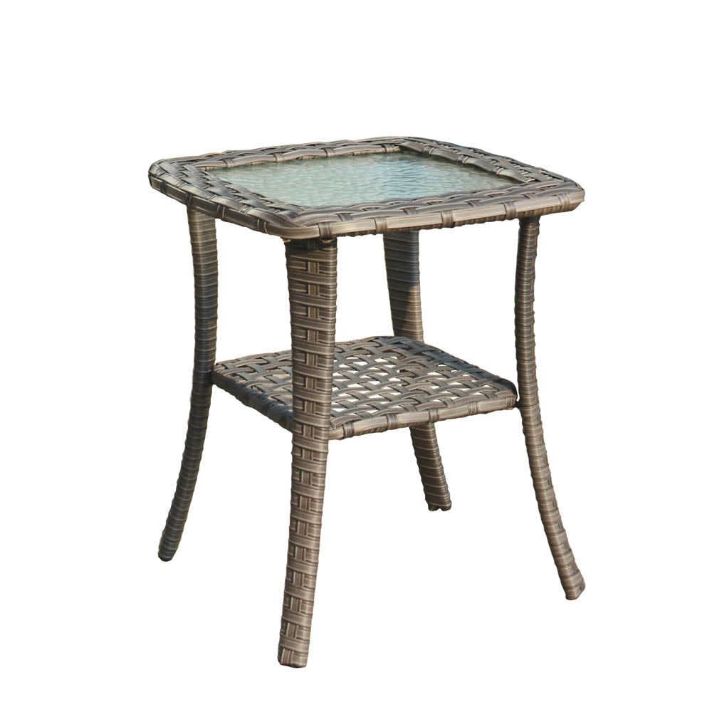 OVIOS Patio Furniture 10-Piece Outdoor Sectional Sofa Set with Wicker Rocking Swivel Chairs and Tempered Glass Table