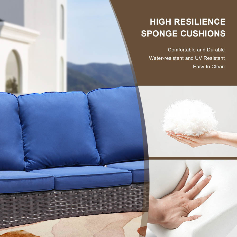 OVIOS Patio Kenard 2-Piece Conversation Set with Loveseat and Three-seat Couch