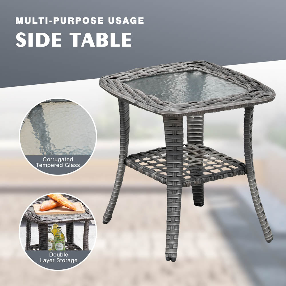 OVIOS Patio Kenard 6-Piece Conversation Set with 30'' Propane Fire Pit Table and Rocking Chairs