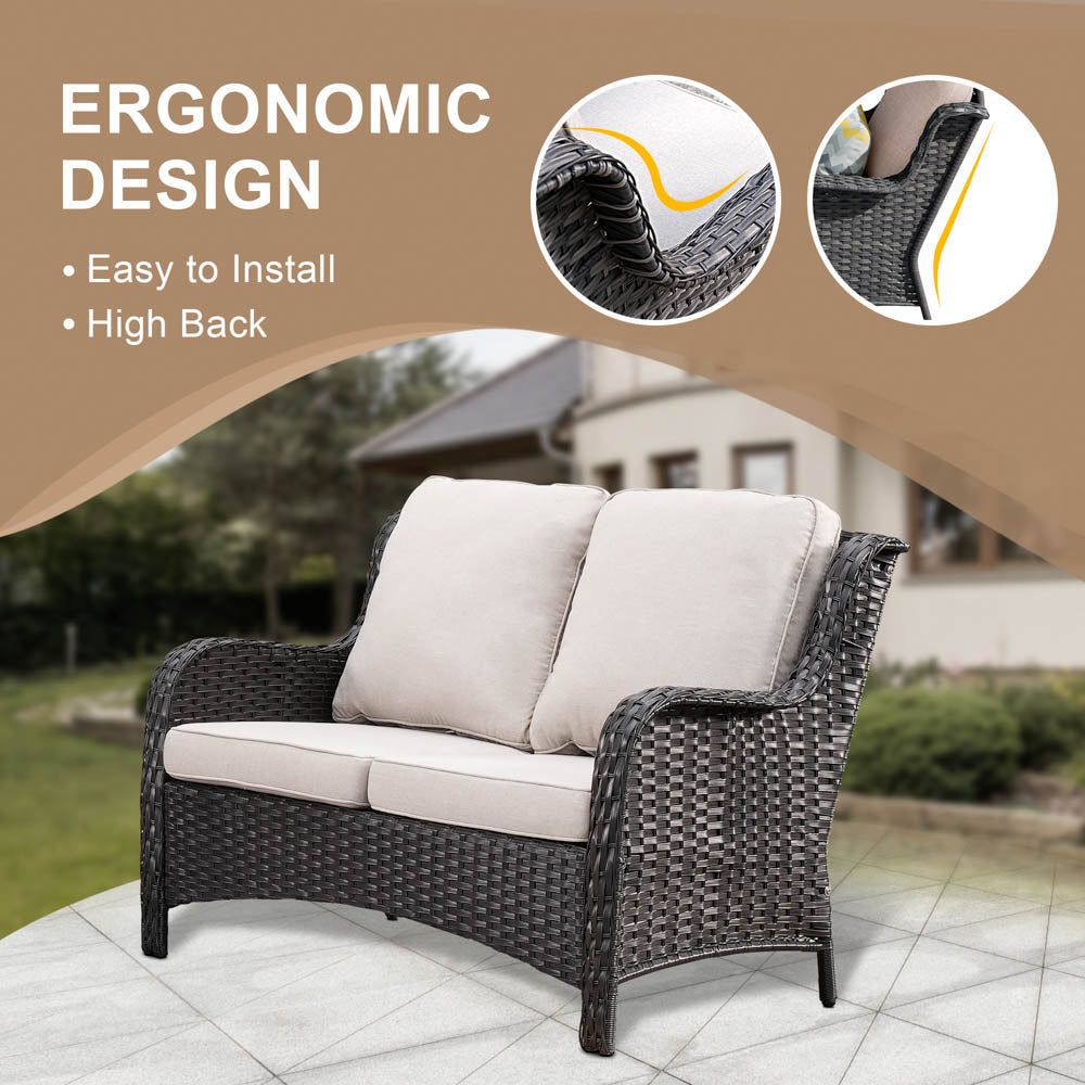 Ovios Patio Kenard 4-Piece Conversation Set with Loveseat