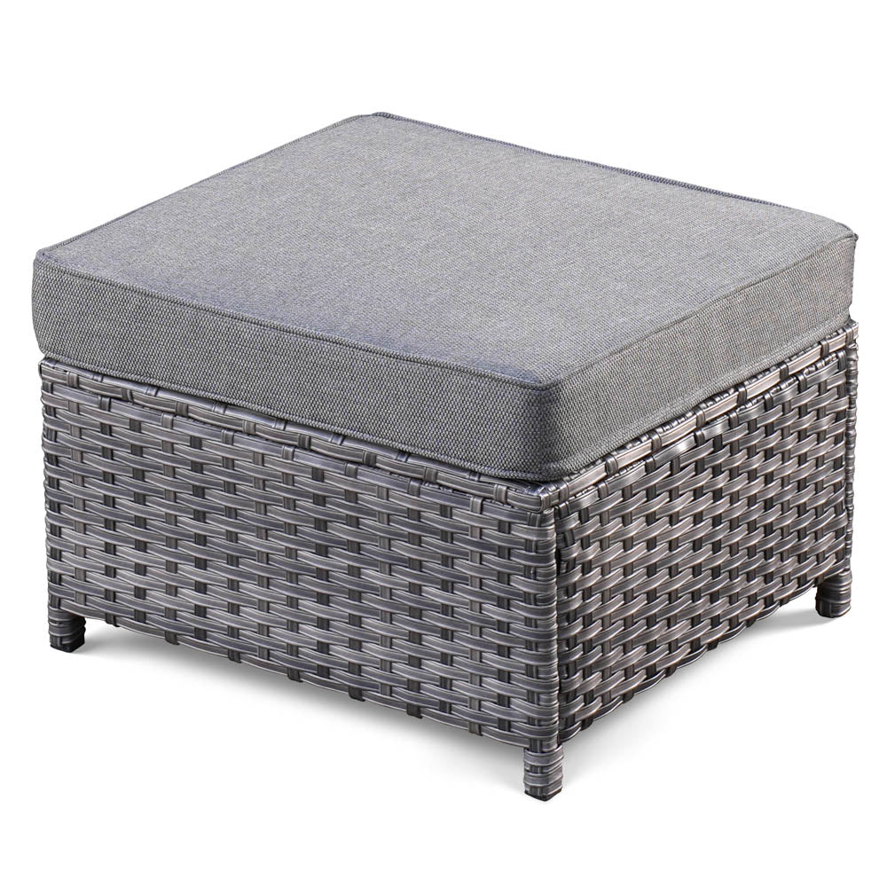 Ovios Patio Vultros 7-Piece Set With Swivel Chair and Rectangle 42'' Propane Fire Pit Table