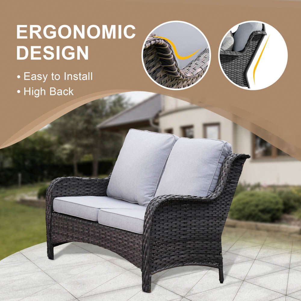 Ovios Patio Kenard 4-Piece Conversation Set with Loveseat