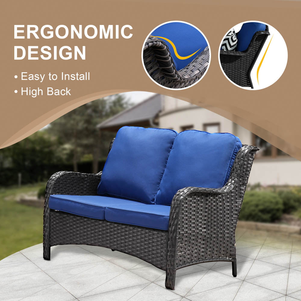 Ovios Patio Kenard 4-Piece Conversation Set with Loveseat