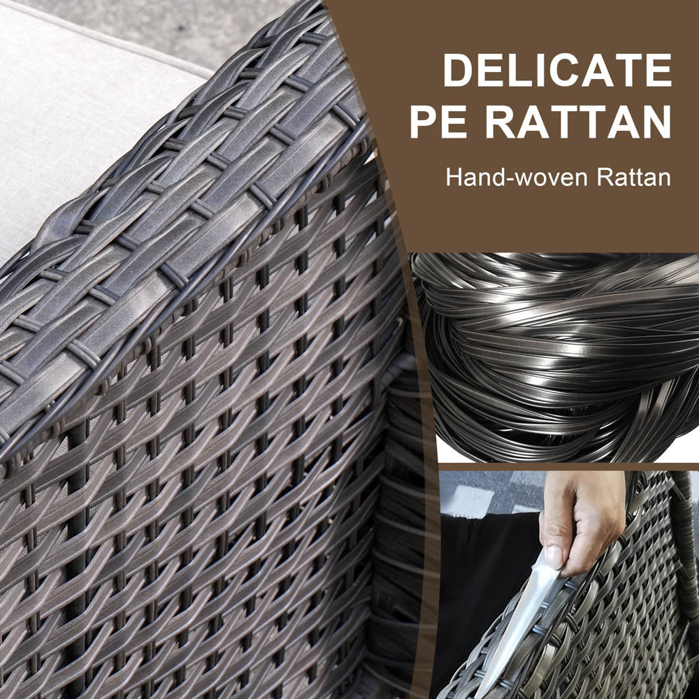 OVIOS Patio Kenard 2-Piece Conversation Set with Loveseat and Three-seat Couch