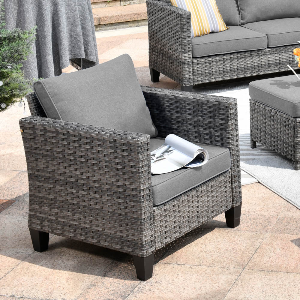 Ovios Patio Furniture Set New Vultros 7-Piece High Back with Cushions