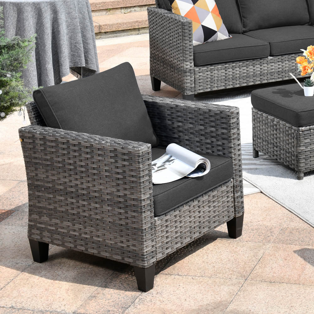 Ovios Patio Furniture Set New Vultros 7-Piece High Back with Cushions