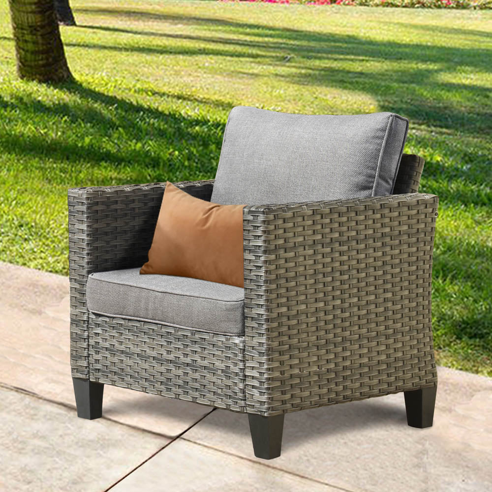 Ovios Outdoor Patio Conversation Set New Vultros 5-Piece High Back Sofa Set with Cushions