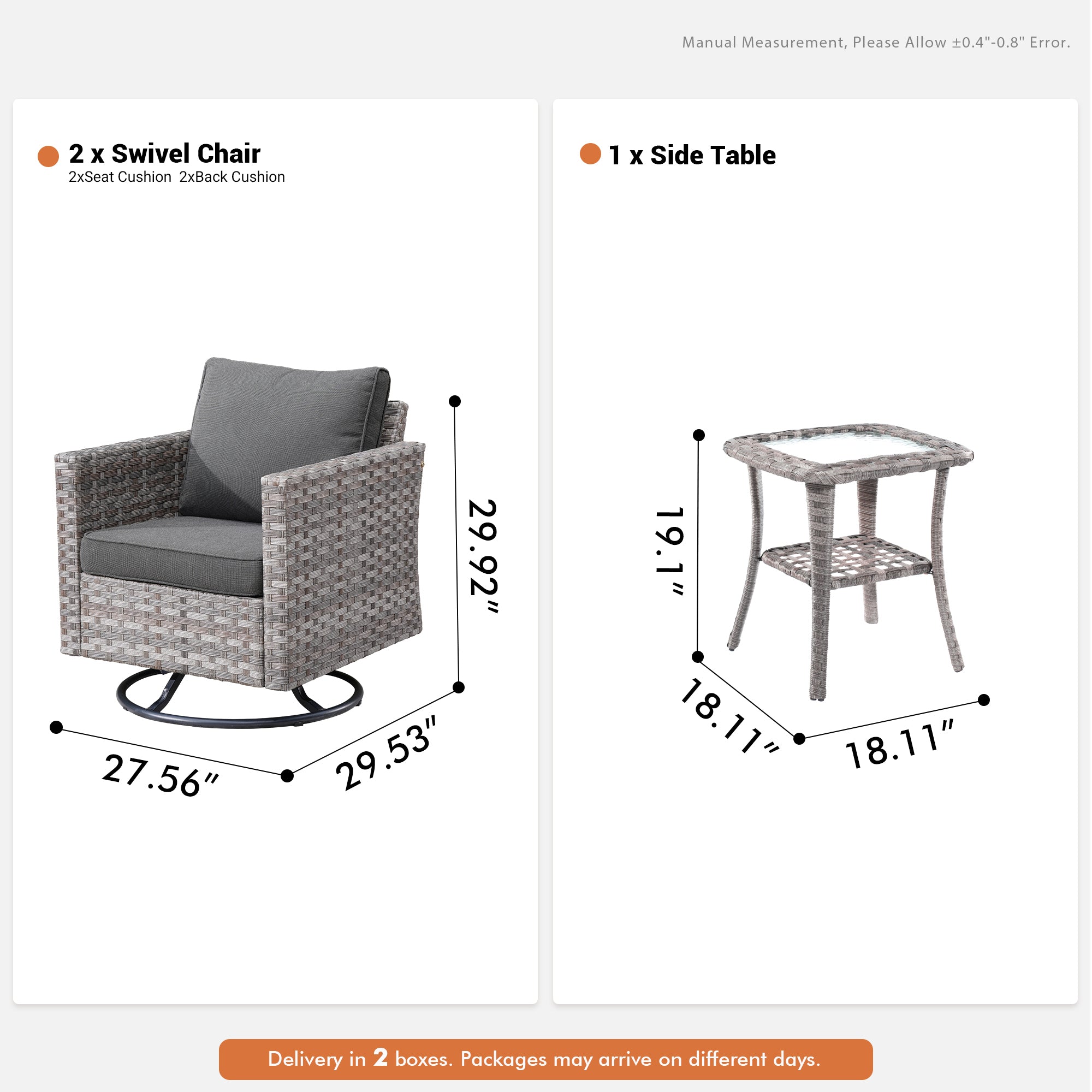 OVIOS Rocking Chair Outdoor Table and Chairs matching BBR broad handrails series