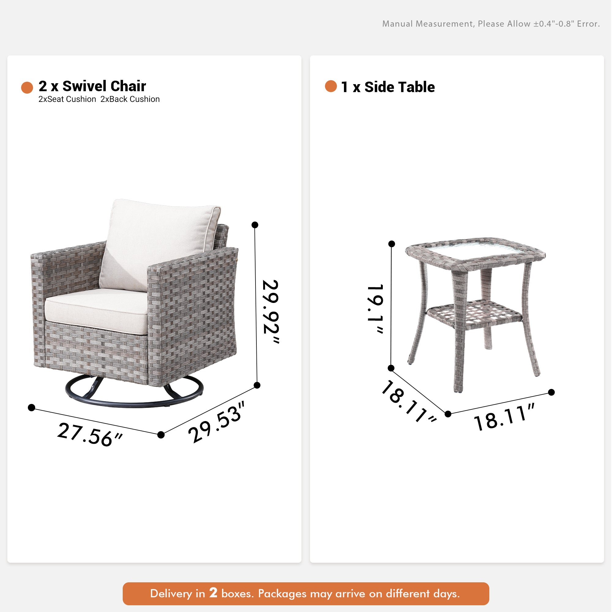 OVIOS Rocking Chair Outdoor Table and Chairs matching BBR broad handrails series