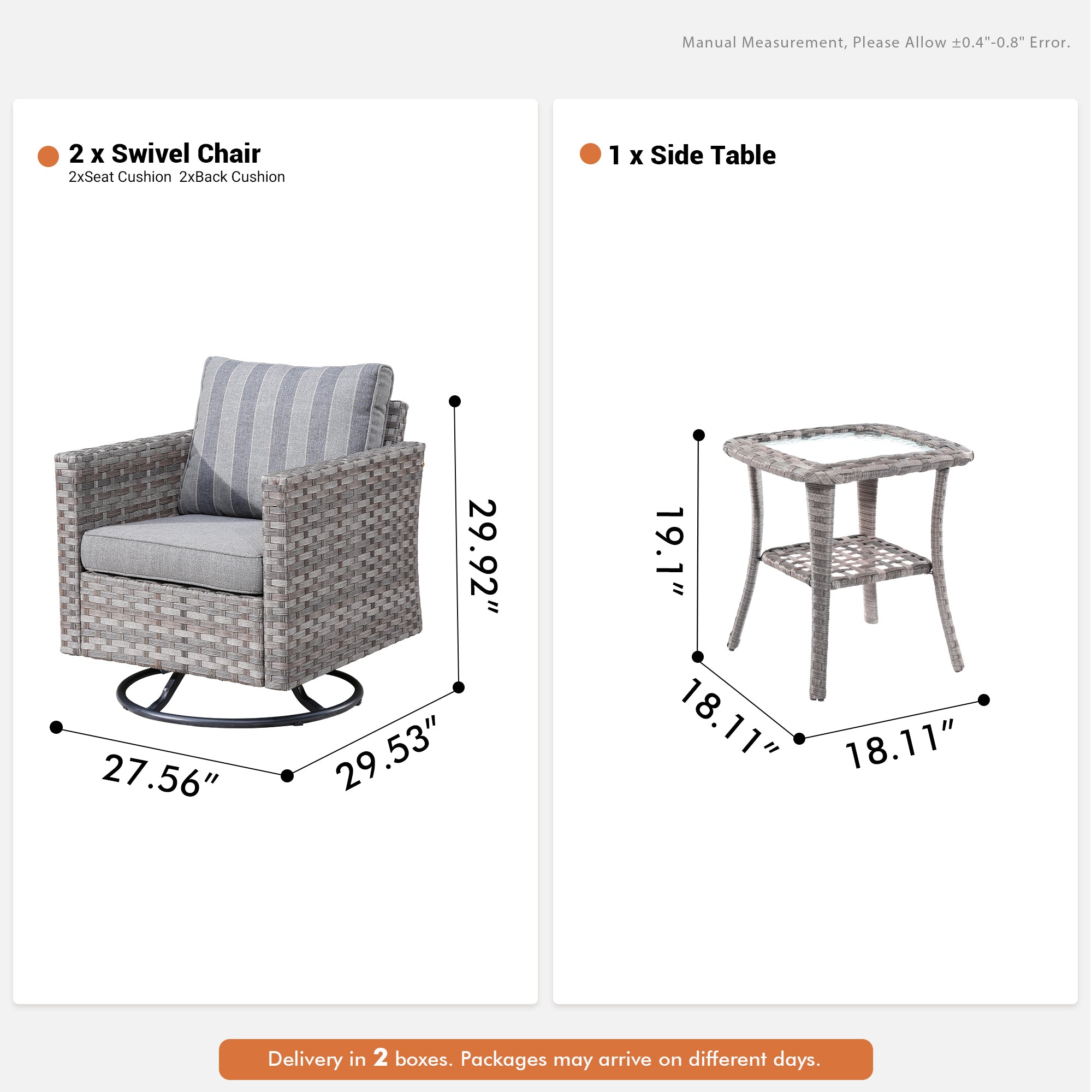 OVIOS Rocking Chair Outdoor Table and Chairs matching BBR broad handrails series