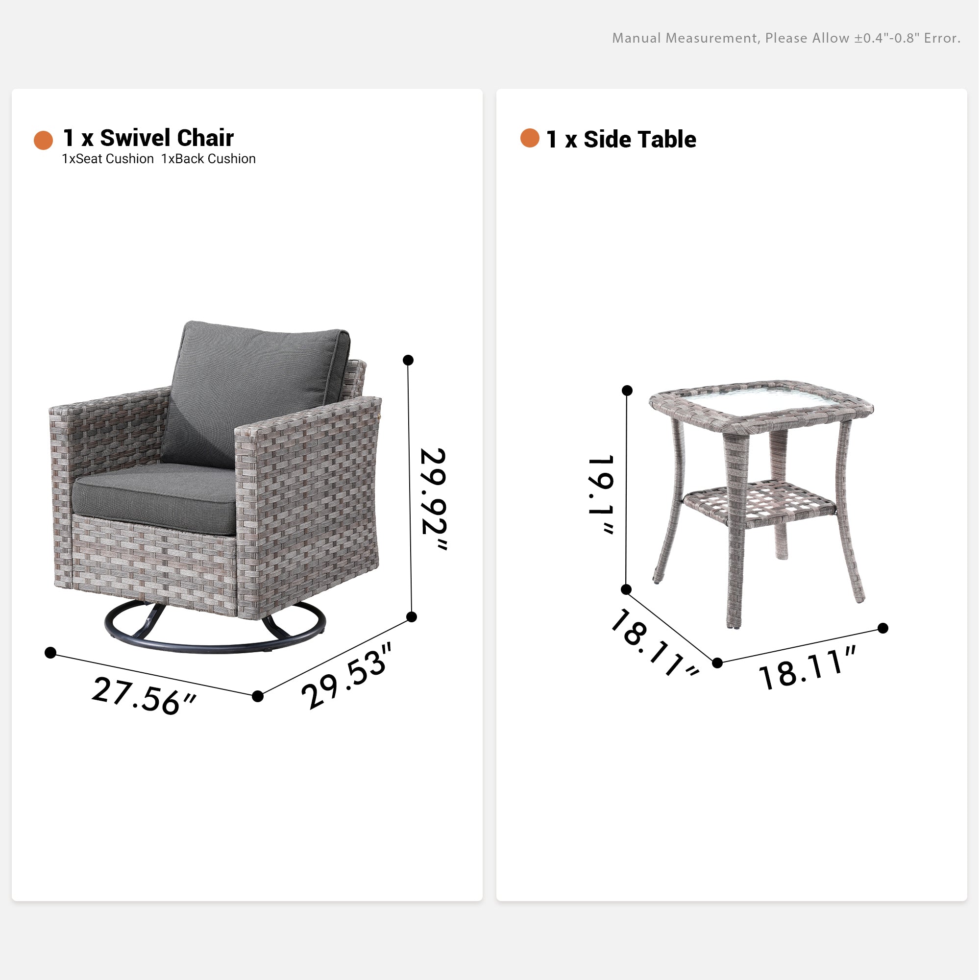 OVIOS Rocking Chair Outdoor Table and Chairs matching BBR broad handrails series