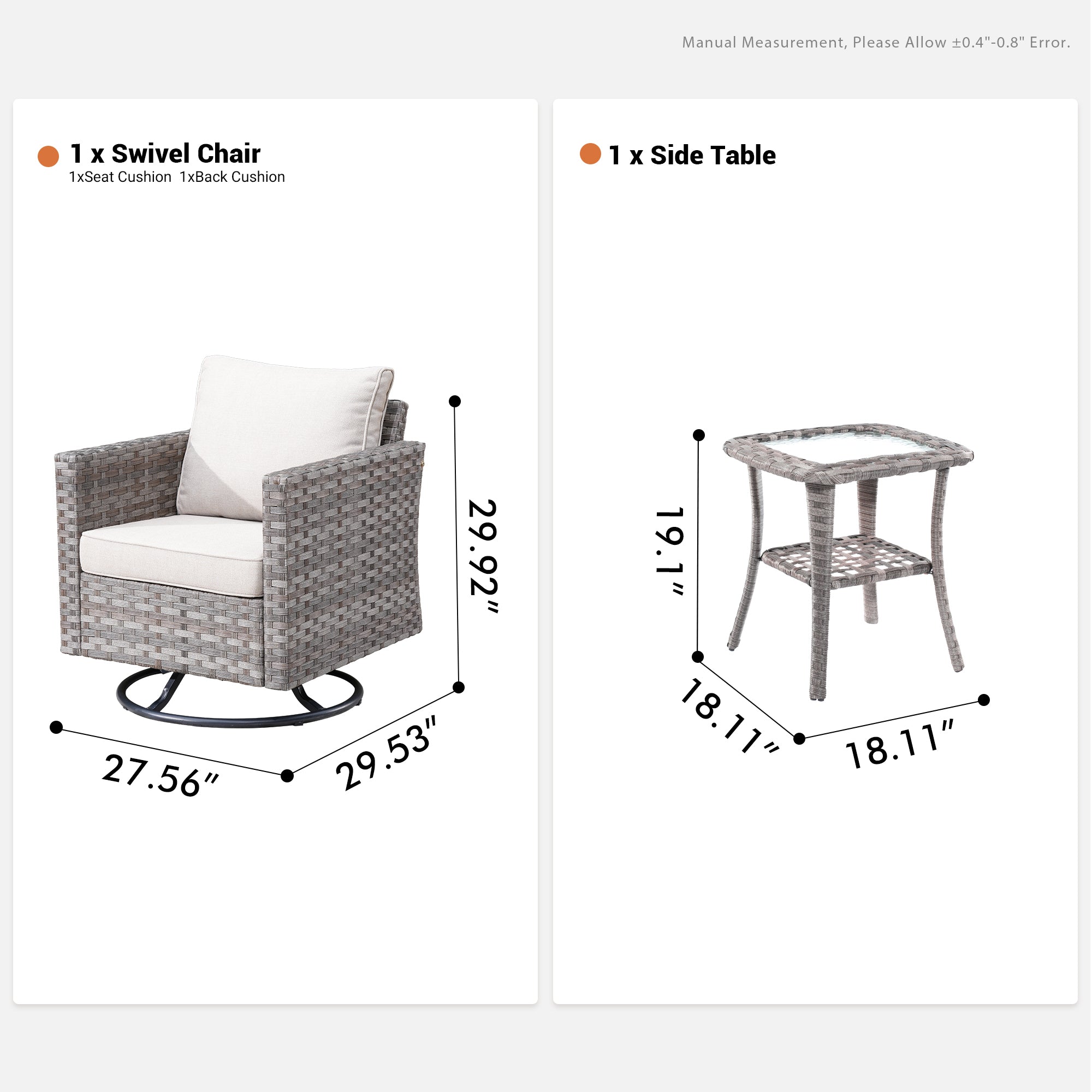 OVIOS Rocking Chair Outdoor Table and Chairs matching BBR broad handrails series