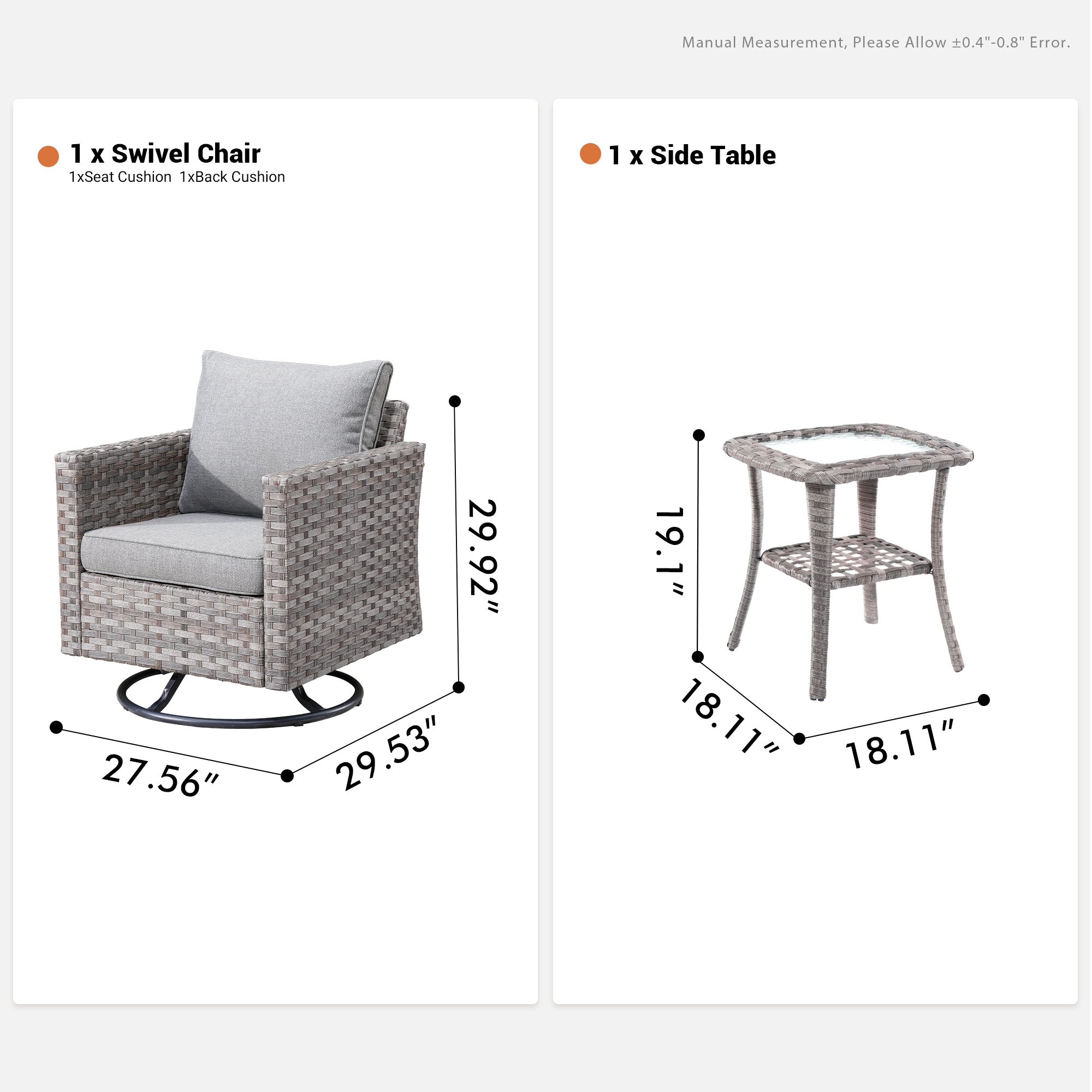 OVIOS Rocking Chair Outdoor Table and Chairs matching BBR broad handrails series