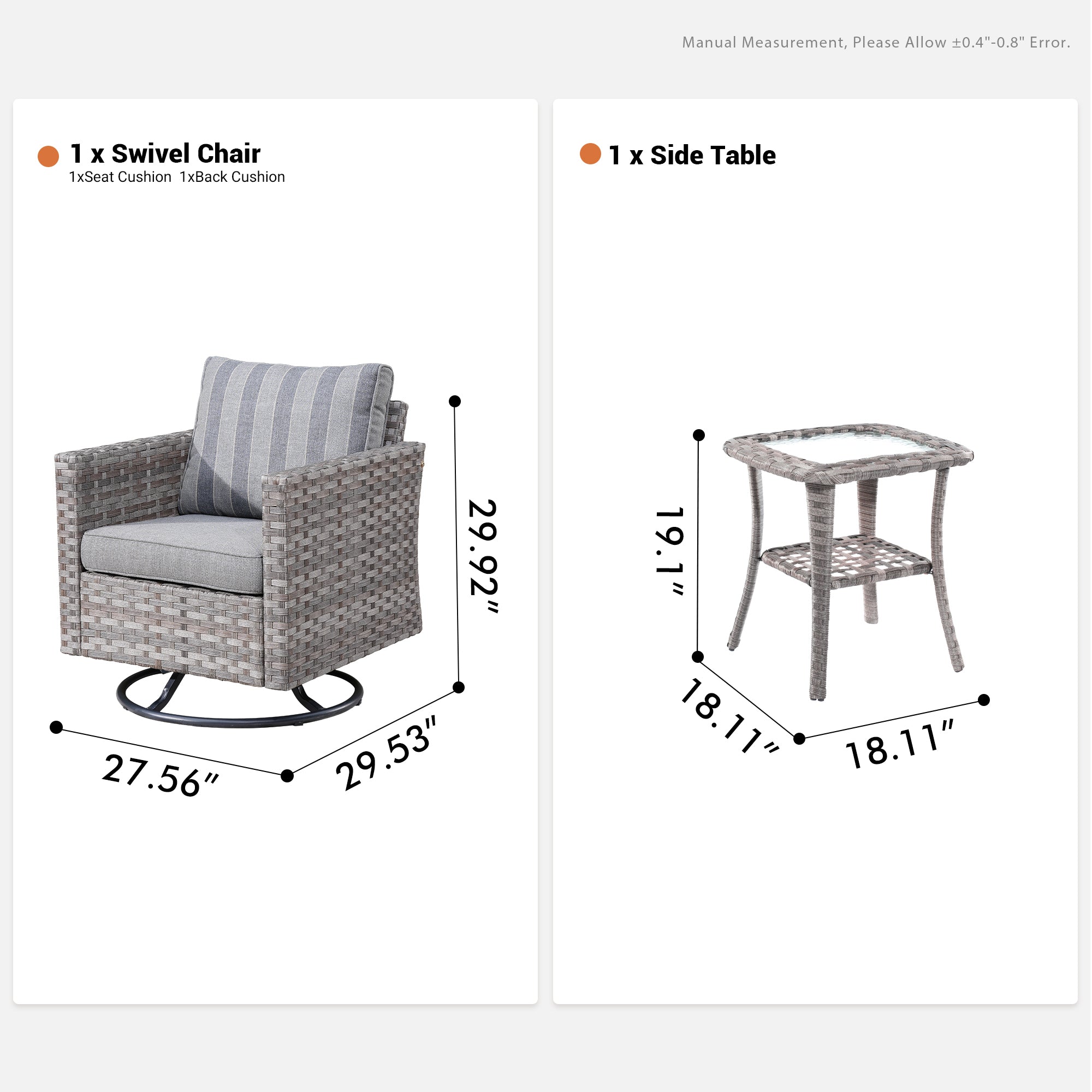 OVIOS Rocking Chair Outdoor Table and Chairs matching BBR broad handrails series