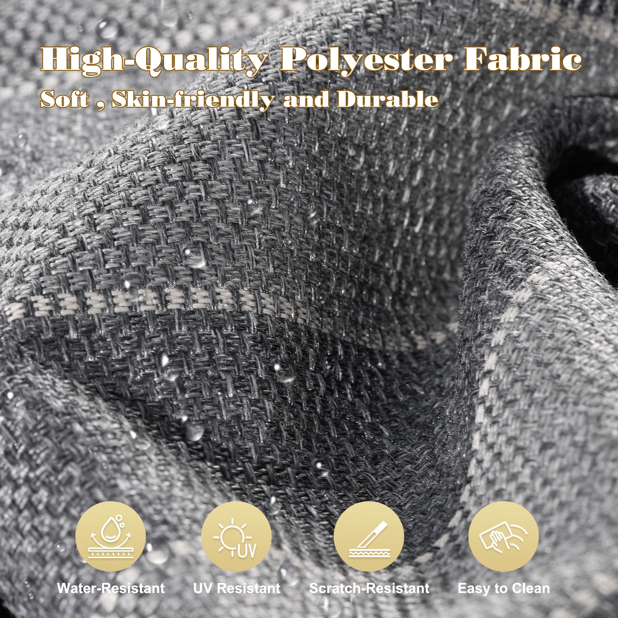 OVIOS Outdoor Conversation Set with 7.68" Extra-Wide Armrests and Rocking Chairs