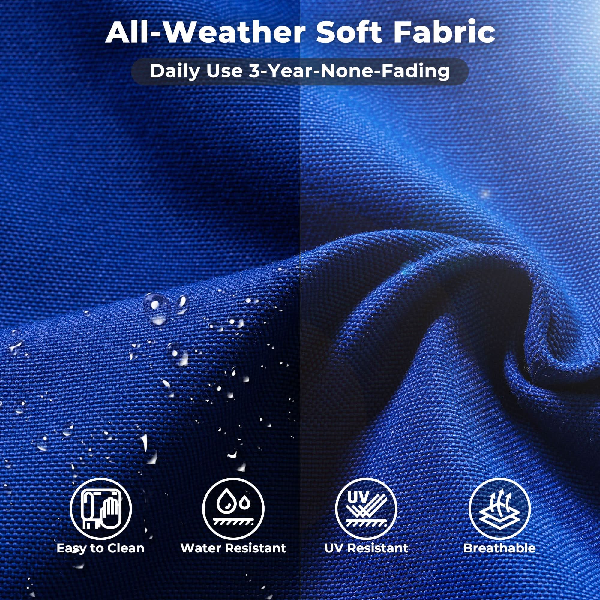 OVIOS outdoor sofa fabric, blue, all-weather, UV resistant, easy clean, breathable.Navy Blue