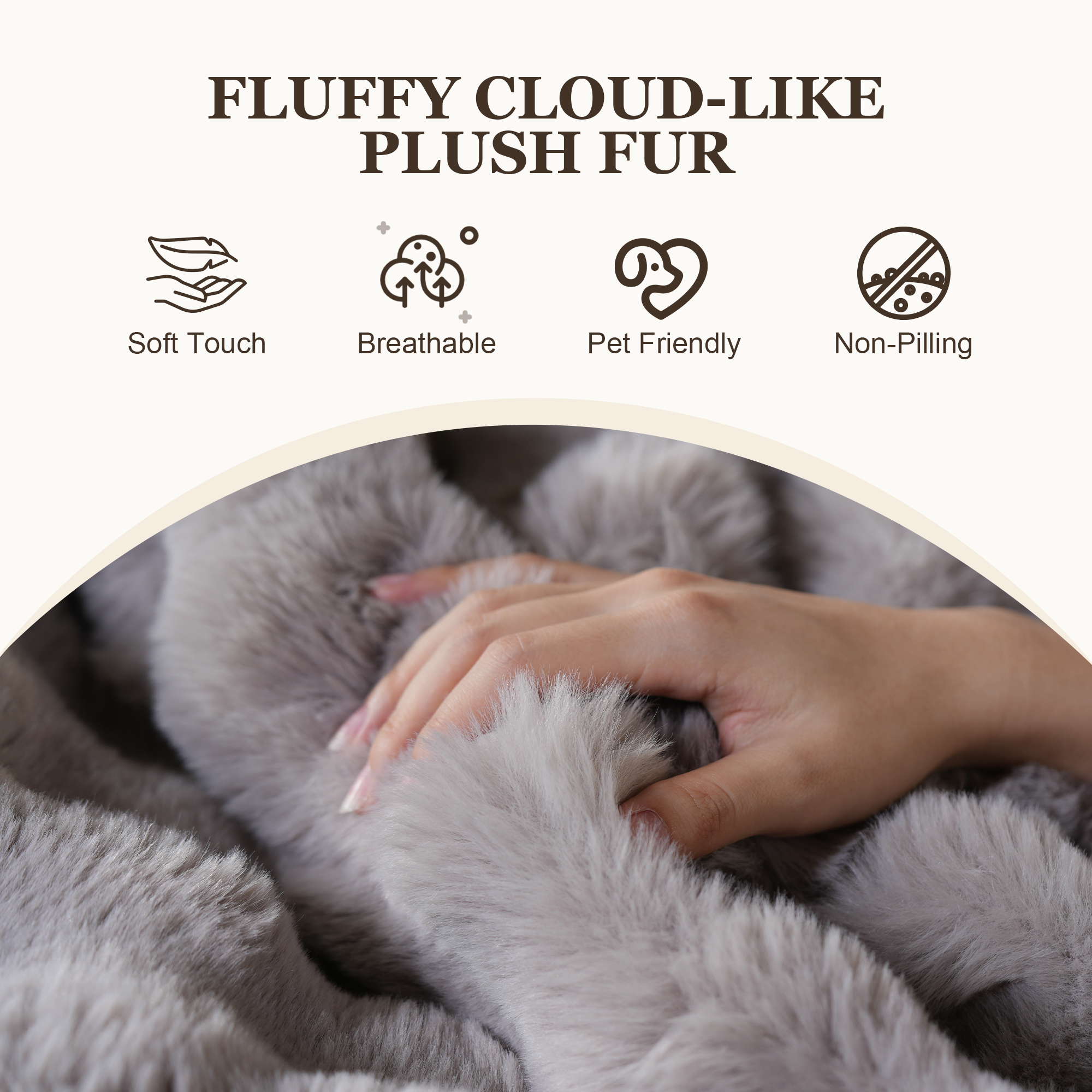 OVIOS Luxurious Fluffy Faux Fur Bean Bag Couch