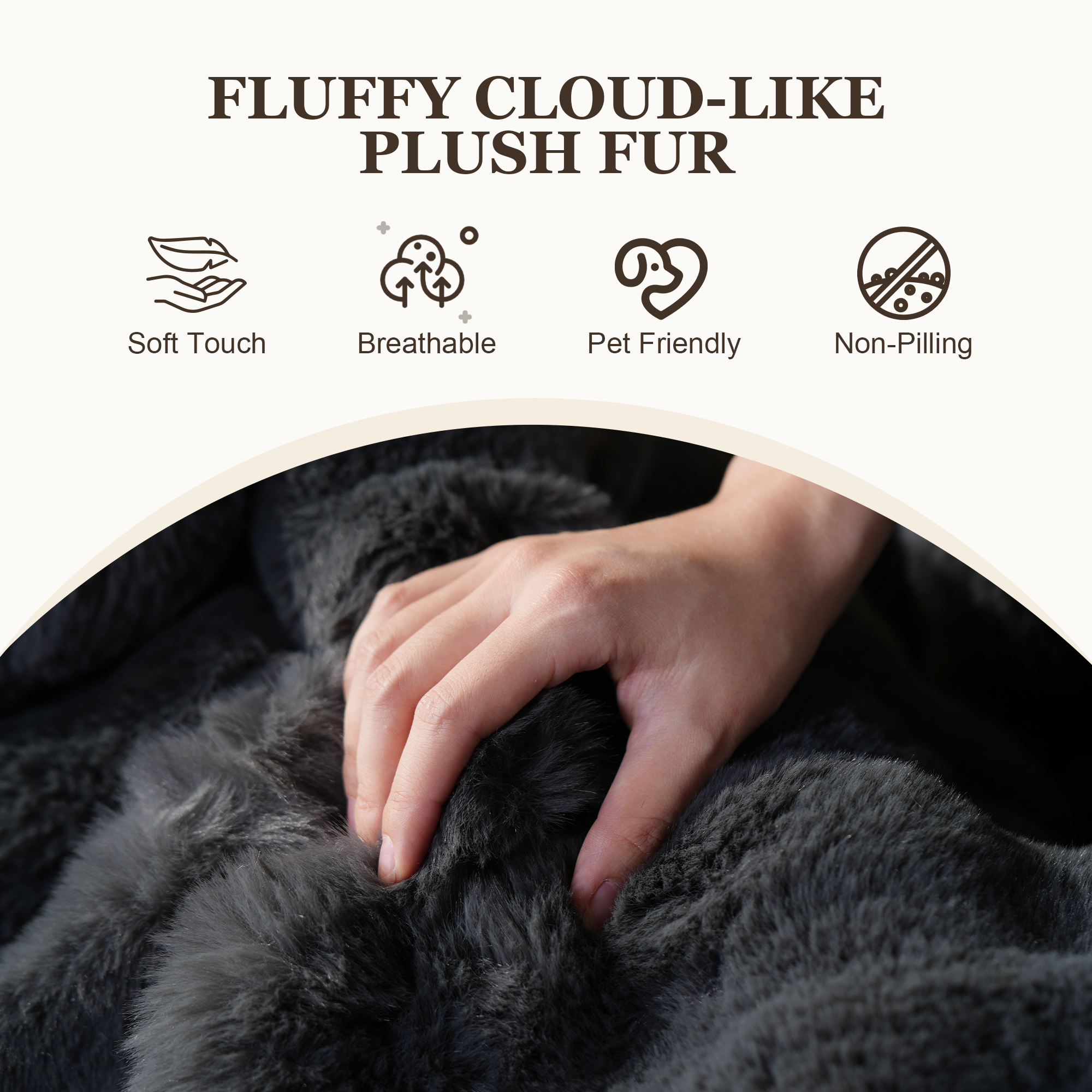 OVIOS Luxurious Fluffy Faux Fur Bean Bag Couch