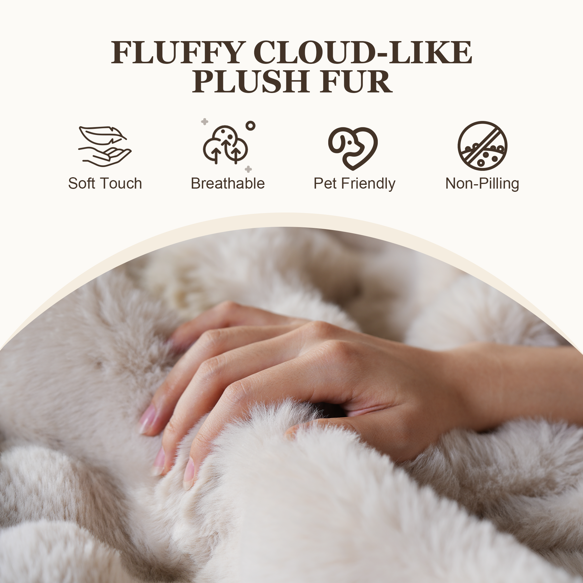 OVIOS Luxurious Fluffy Faux Fur Bean Bag Couch