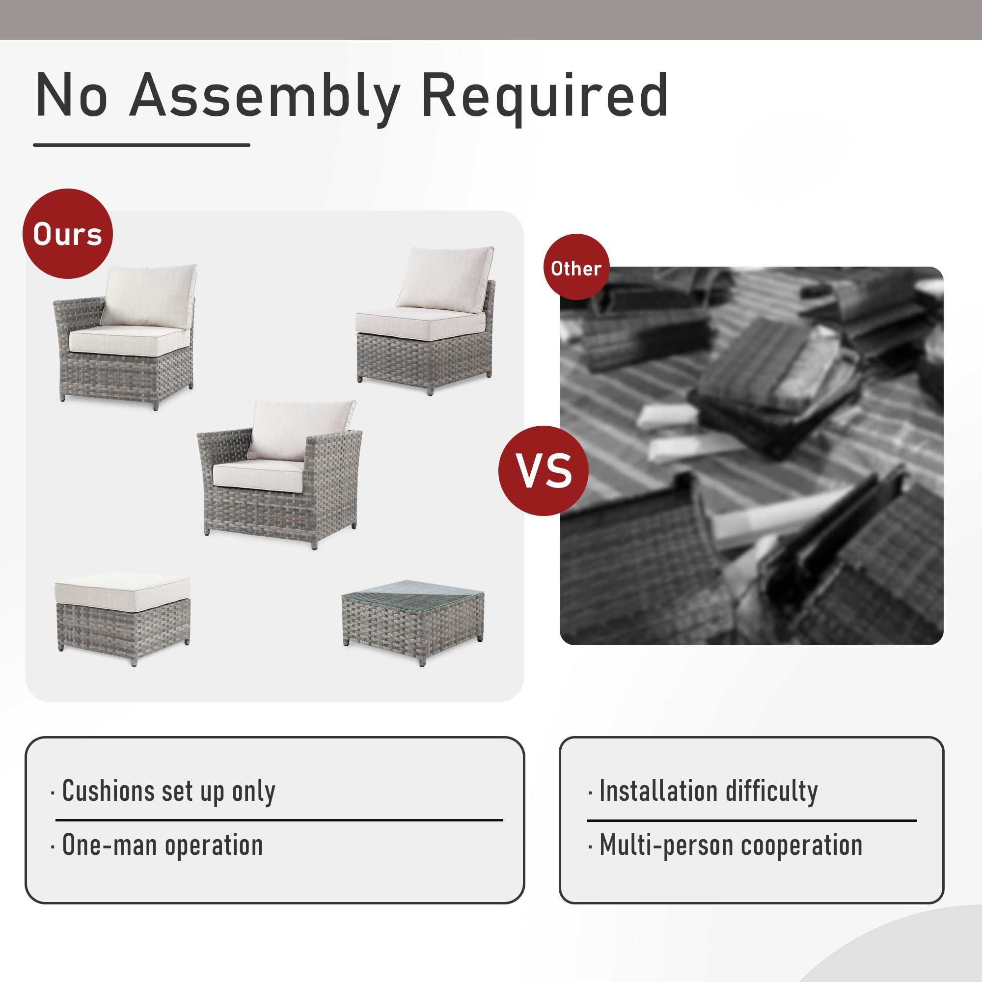 OVIOS Patio Furniture Set 10-Piece include 42"Fire Pit Table,New Rimaru Series