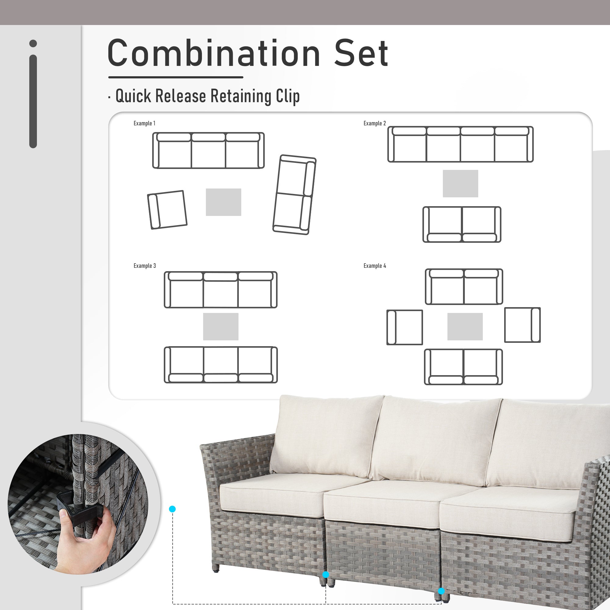 OVIOS Patio Furniture Set 10-Piece include 42"Fire Pit Table,New Rimaru Series