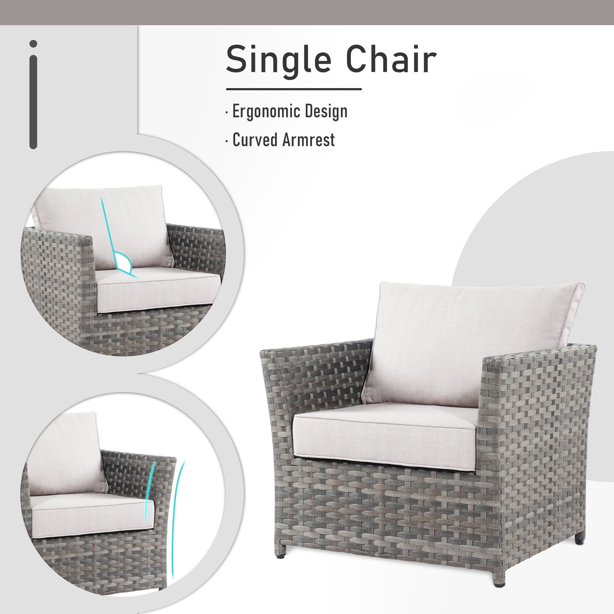 OVIOS Patio Furniture Set 10-Piece include 42"Fire Pit Table,New Rimaru Series