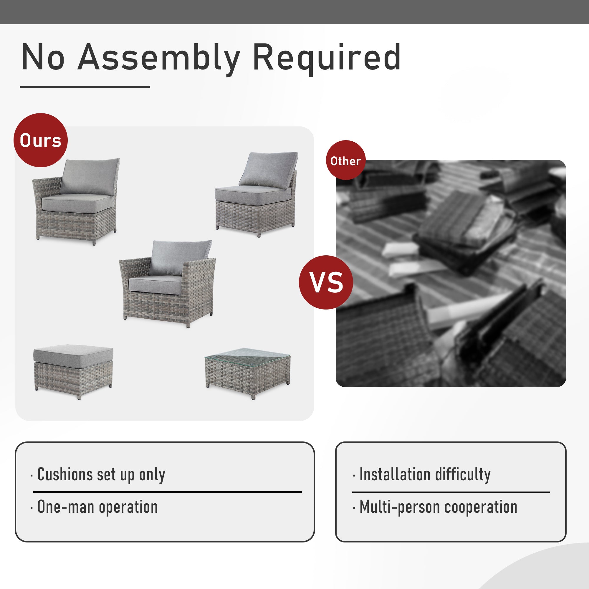 OVIOS Patio Furniture Set 10-Piece include 42"Fire Pit Table,New Rimaru Series