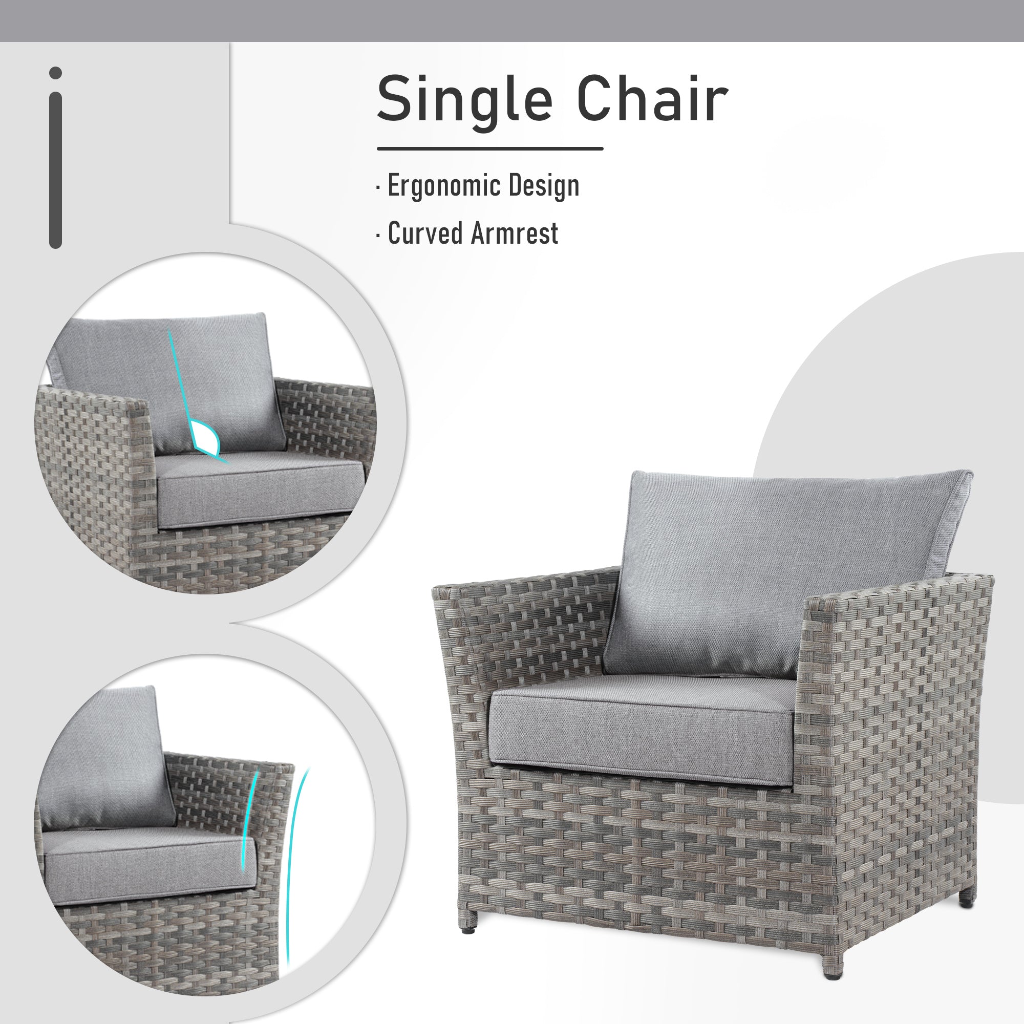 OVIOS Patio Furniture Set 10-Piece include 42"Fire Pit Table,New Rimaru Series