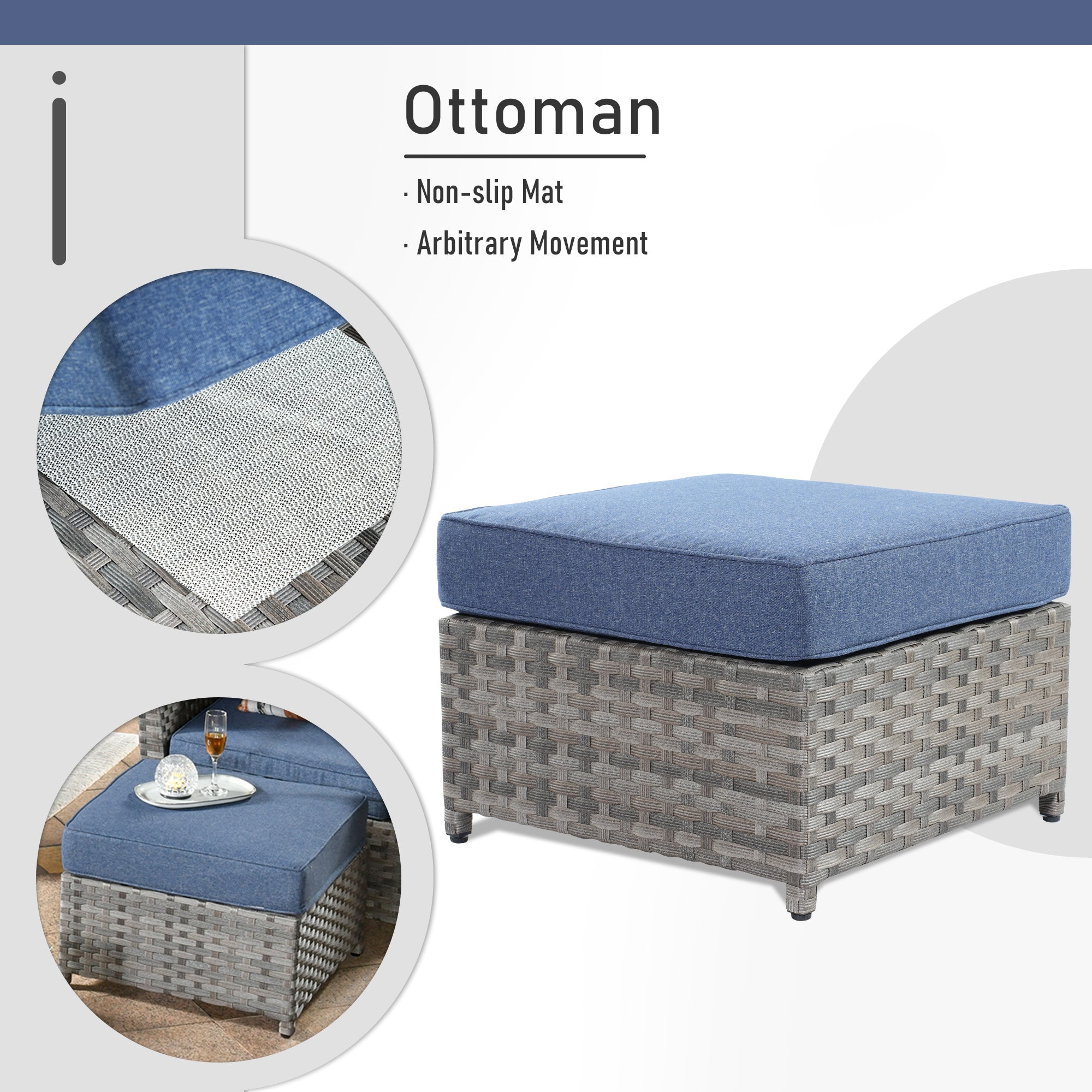 OVIOS Patio Furniture Set 10-Piece include 42"Fire Pit Table,New Rimaru Series