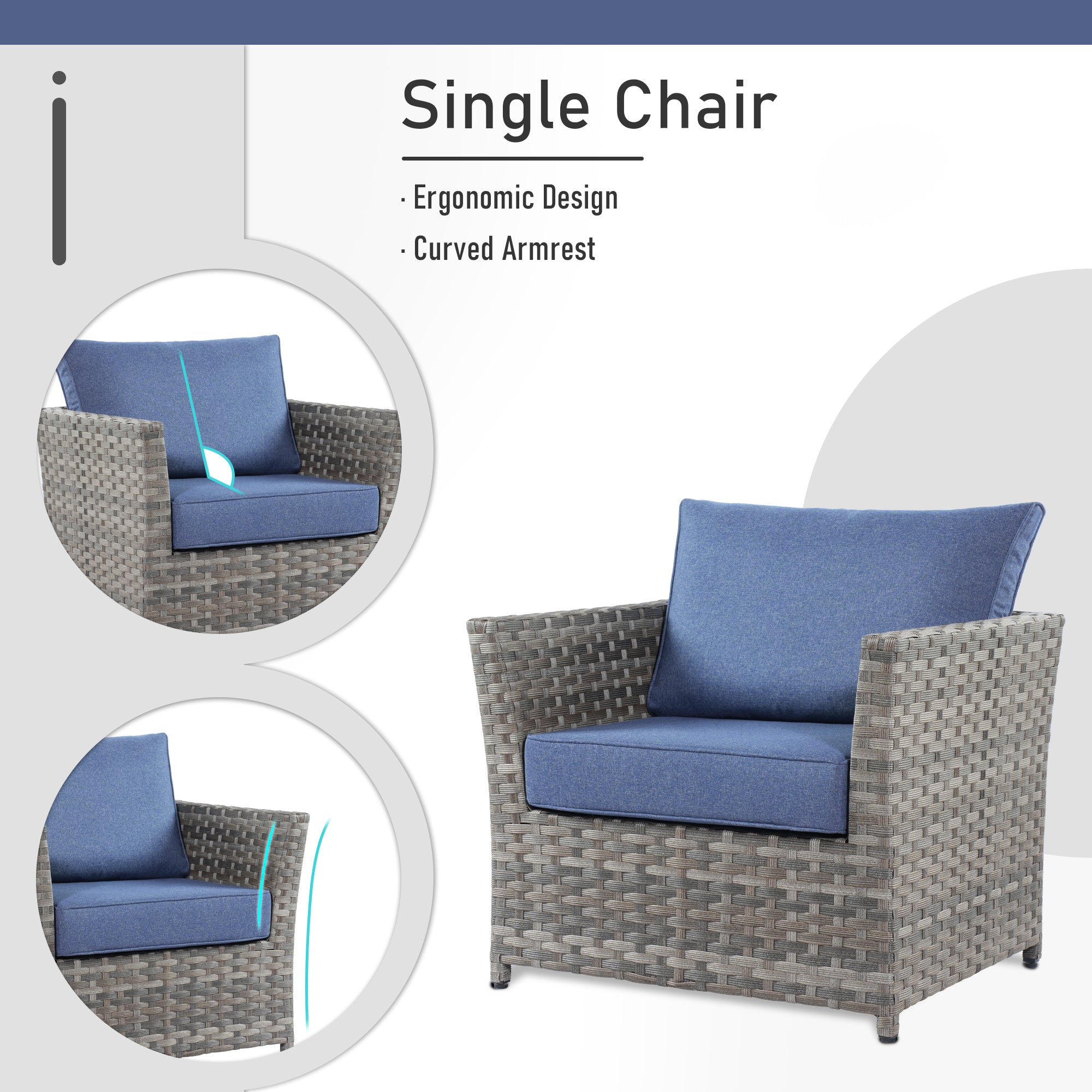 OVIOS Patio Furniture Set 10-Piece include 42"Fire Pit Table,New Rimaru Series