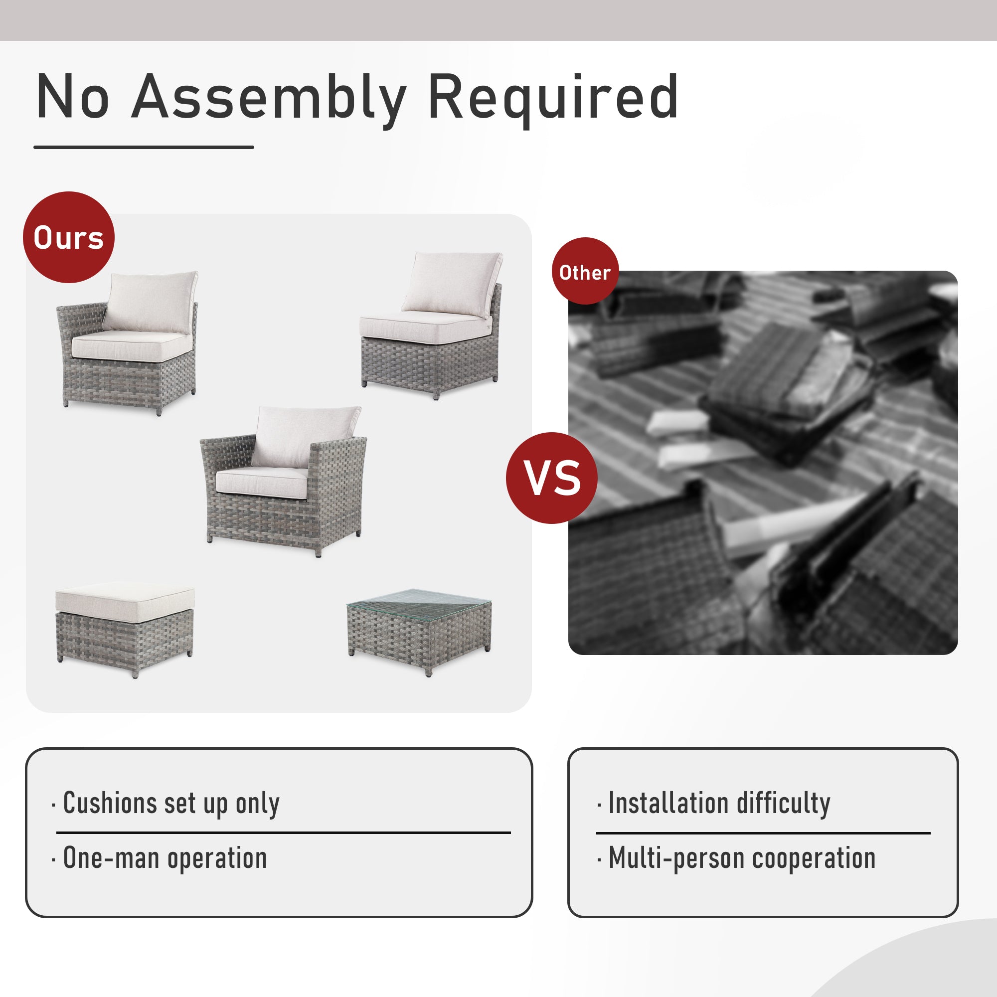 OVIOS Patio Furniture Set 10-Piece include 42"Fire Pit Table,New Rimaru Series