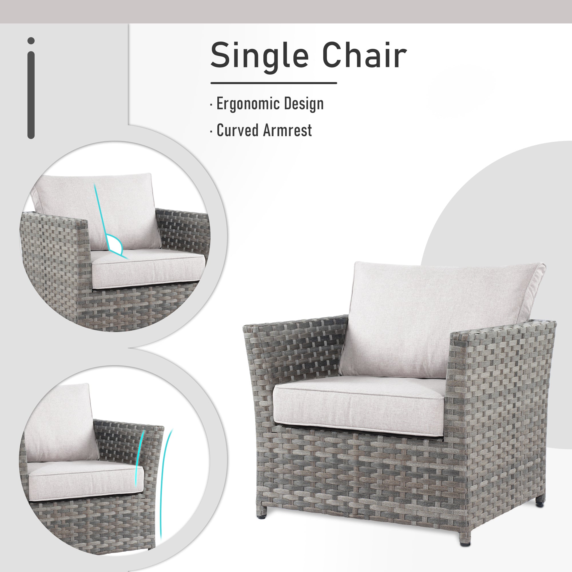 OVIOS Patio Furniture Set 10-Piece include 42"Fire Pit Table,New Rimaru Series