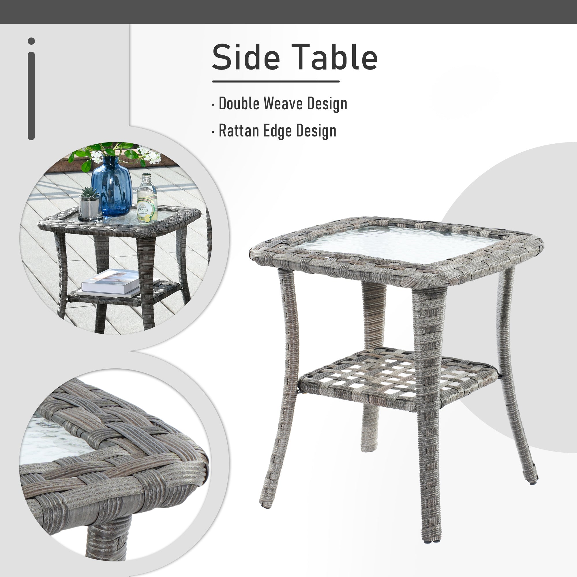 OVIOS Patio Furniture Set 10-Piece include 42"Rectangle Fire Pit Table&Swivel Chairs, Partially Assembled,BRS Series