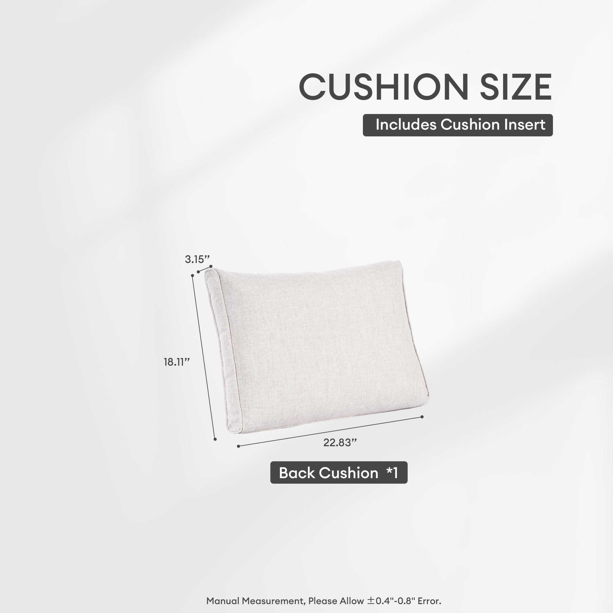 OVIOS Vultros Series Replacement Seat, Back, Ottoman Cushion (Refer to the Dimension in Description)