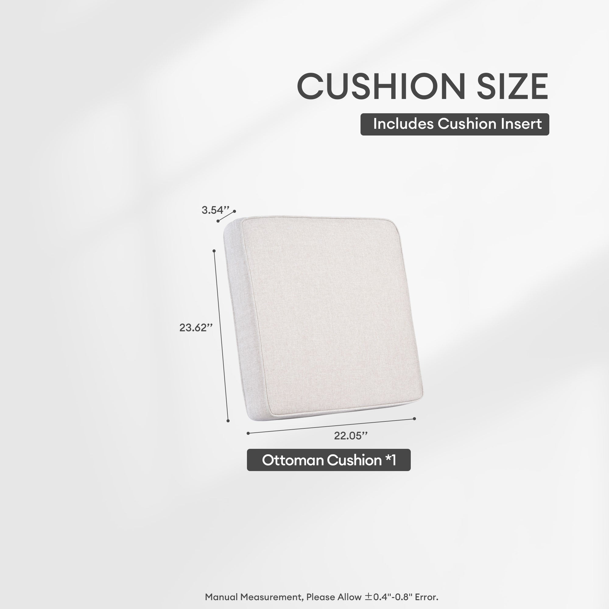 OVIOS Vultros Series Replacement Seat, Back, Ottoman Cushion (Refer to the Dimension in Description)