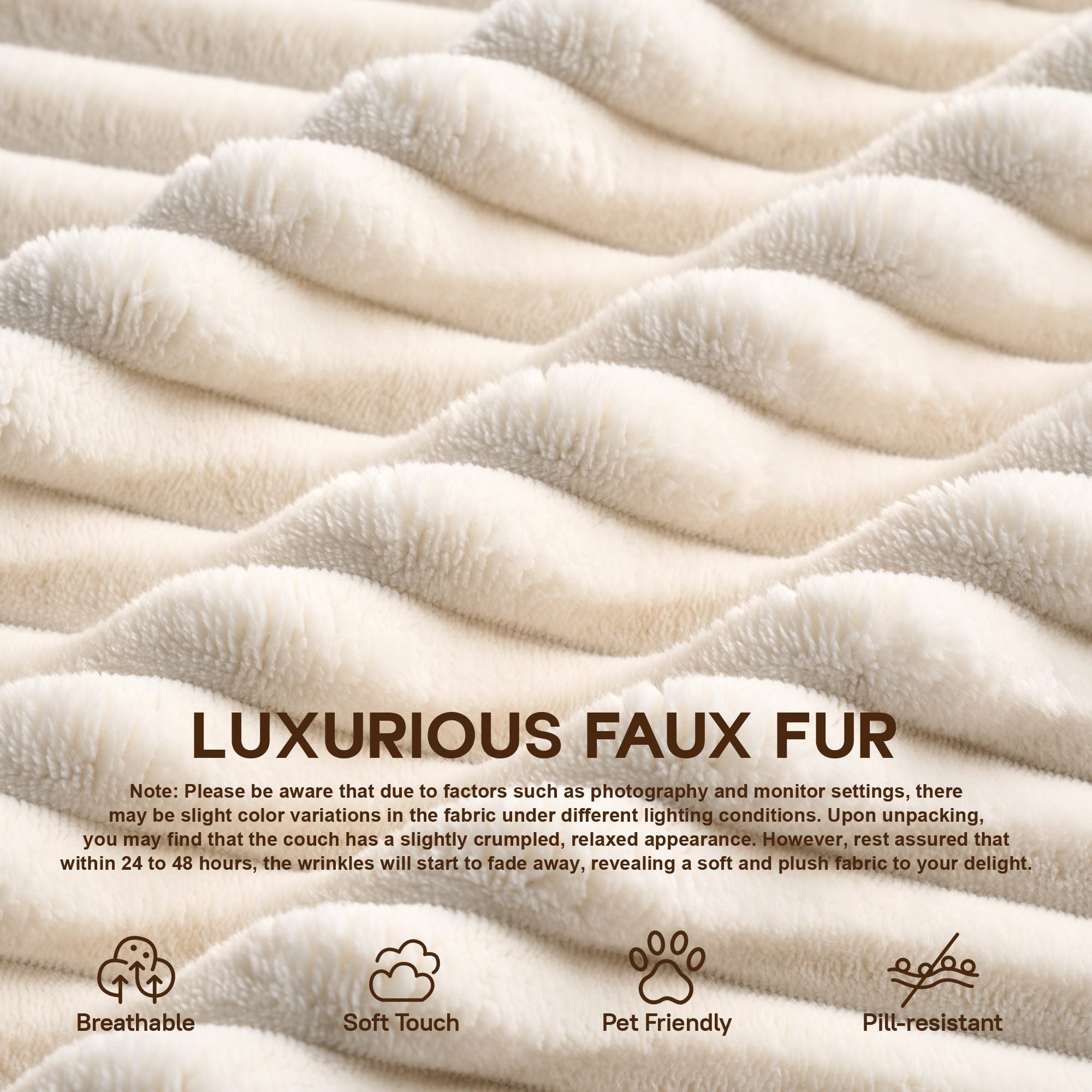 OVIOS 108" U-Shape Modular Couch with Ottoman, Plush Corduroy Fabric, No Assembly Required