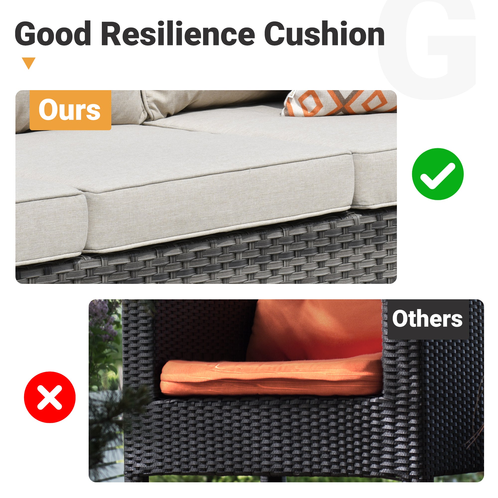 OVIOS Patio Conversation Set New Vultros 6-Piece High Back with Cushions