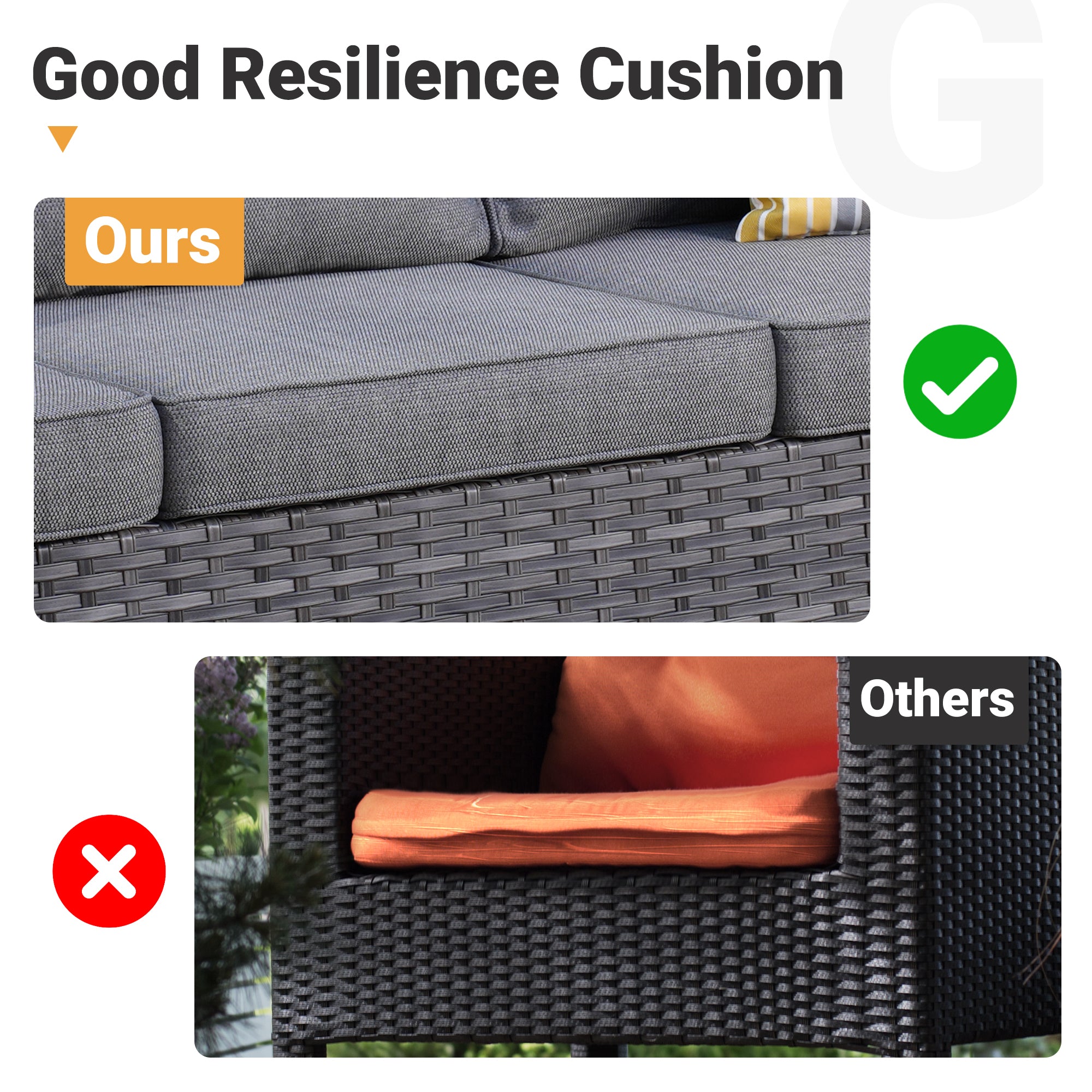 OVIOS Patio Conversation Set New Vultros 6-Piece High Back with Cushions