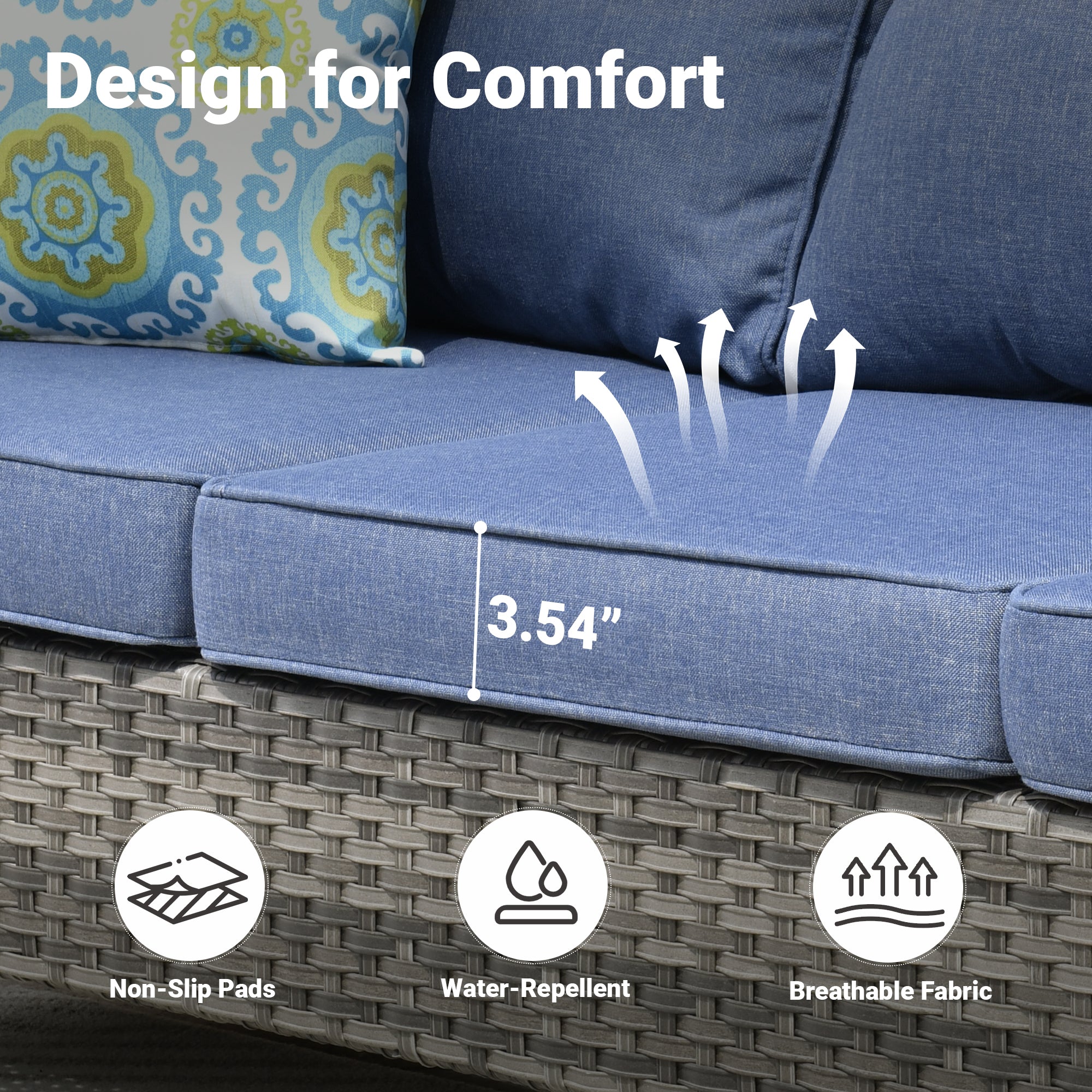 OVIOS Patio Vultros 9-Piece Set with 2 Swivel Chairs and 30'' Propane Fire Pit Table