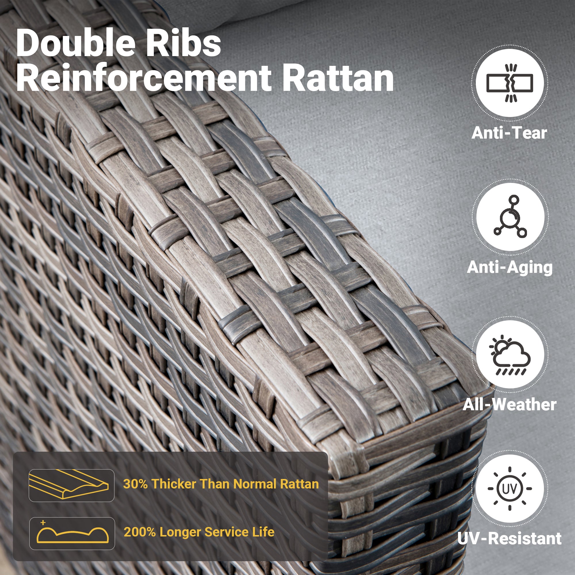 OVIOS Patio Conversation Set New Vultros 6-Piece High Back with Cushions