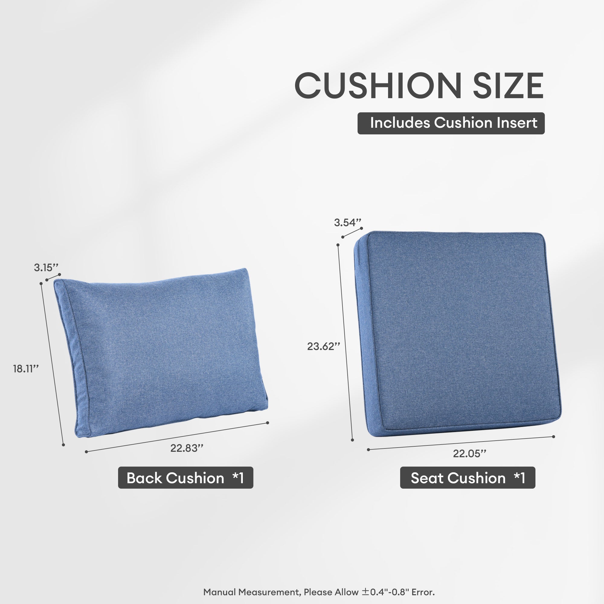 OVIOS Vultros Series Replacement Seat, Back, Ottoman Cushion (Refer to the Dimension in Description)