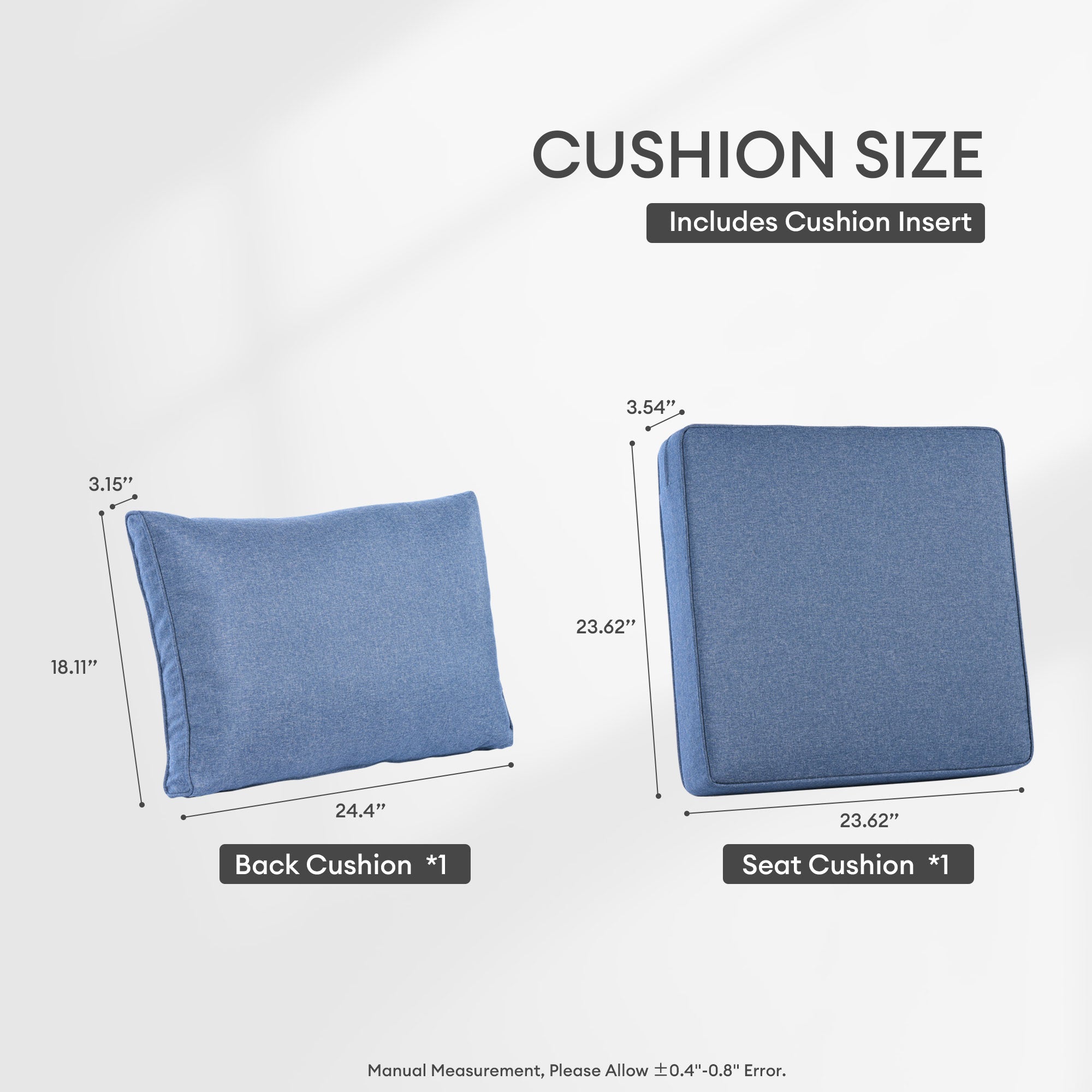 OVIOS Vultros Series Replacement Seat, Back, Ottoman Cushion (Refer to the Dimension in Description)