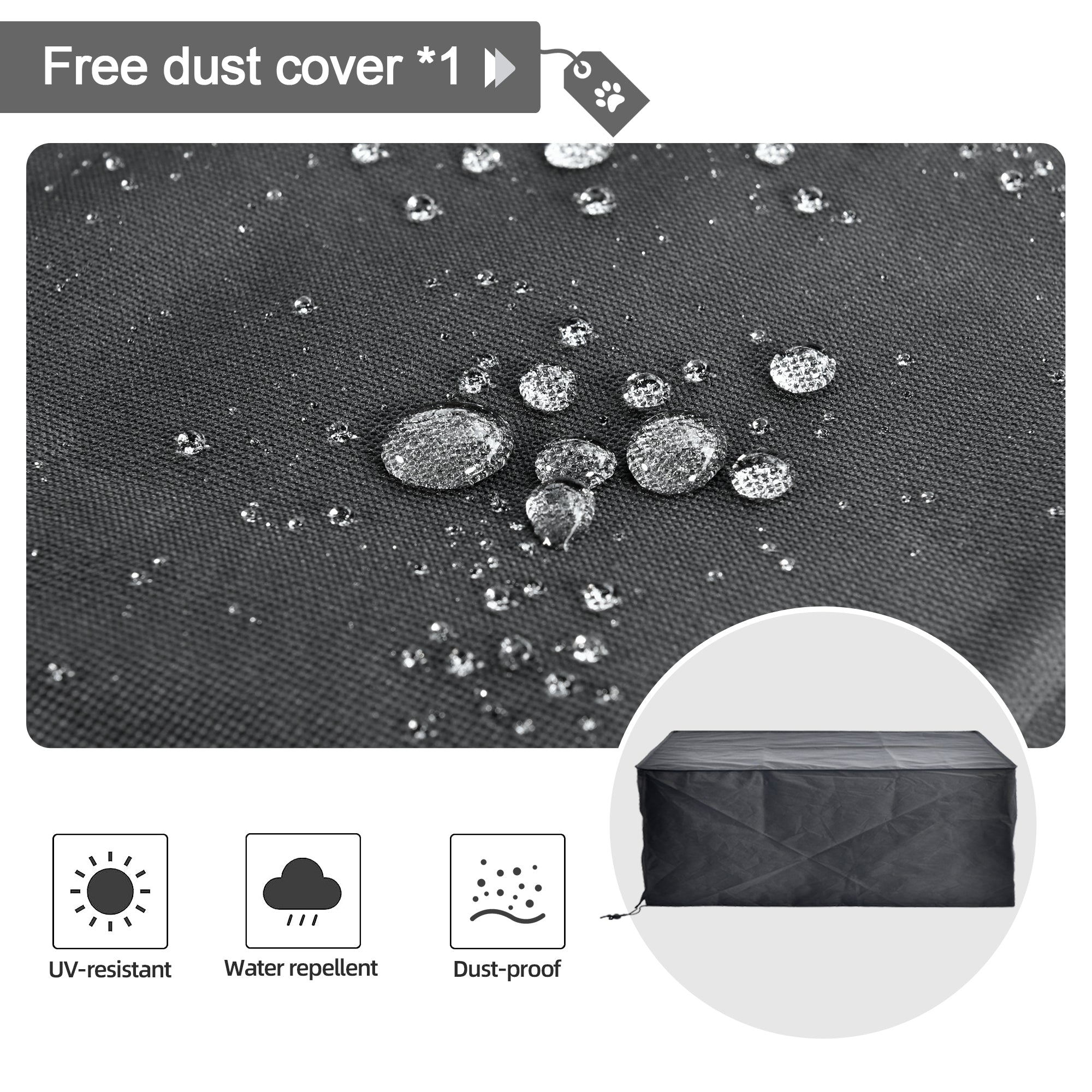 OVIOS 42'' Rectangle Propane Fire Pit Table Grey Wicker for Athena Series(DAR)